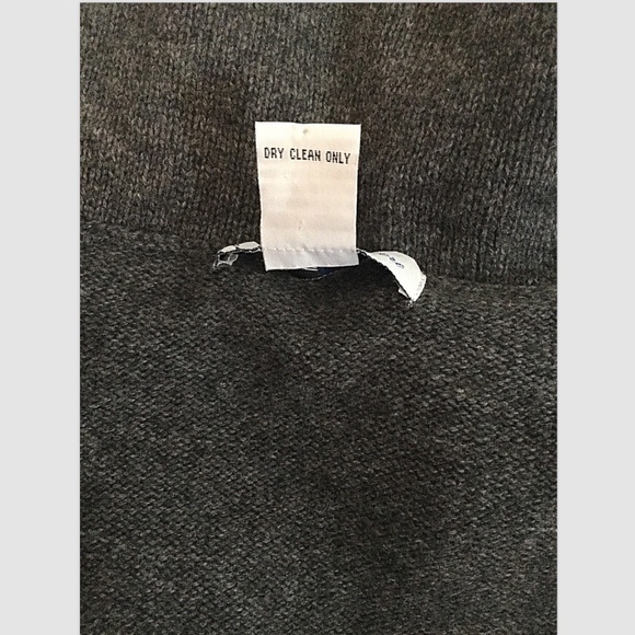 WENDY B Cashmere Sweater M Cowl Turtleneck Grey Double Seam Front Bell Sleeves - Picture 8 of 11